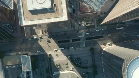 Free Video Stock top aerial shot of a city with little traffic Live Wallpaper - Free Live Wallpaper