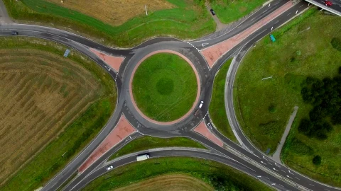 Free Video Stock top aerial shot of a crossroad Live Wallpaper - Free Live Wallpaper