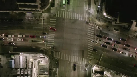 Free Video Stock top aerial shot of a vehicular crossing Live Wallpaper - Free Live Wallpaper