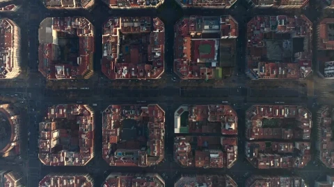Free Video Stock top aerial shot of barcelona city Live Wallpaper - Free Live Wallpaper