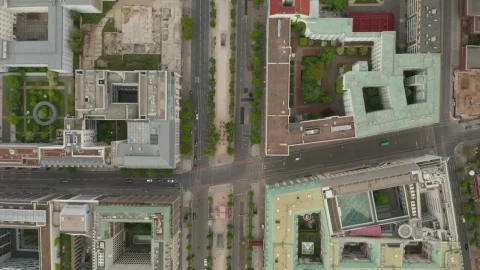 Free Video Stock top aerial shot of an empty city Live Wallpaper - Free Live Wallpaper