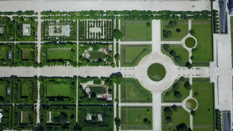 Free Video Stock top aerial shot of paris tuileries garden Live Wallpaper - Free Live Wallpaper