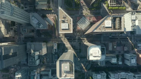 Free Video Stock top aerial static shot of downtown los angeles Live Wallpaper - Free Live Wallpaper