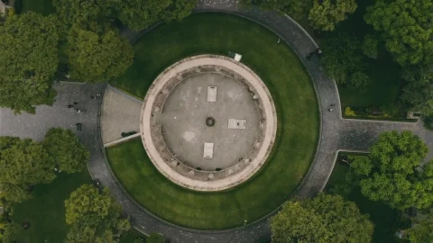 Free Video Stock top aerial view of a monument park Live Wallpaper - Free Live Wallpaper