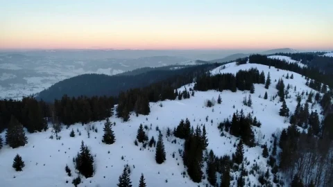 Free Video Stock top of a mountain in winter aerial view Live Wallpaper - Free Live Wallpaper