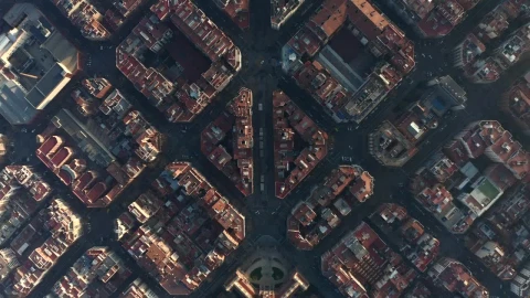 Free Video Stock top shot of barcelona city aerial shot Live Wallpaper - Free Live Wallpaper