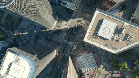 Free Video Stock top spinning aerial shot of a city buildings Live Wallpaper - Free Live Wallpaper