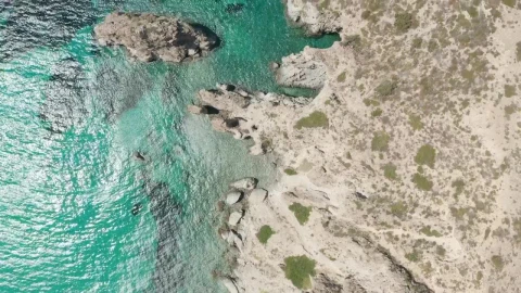 Free Video Stock top shot of the seashore with crystal clear water Live Wallpaper - Free Live Wallpaper