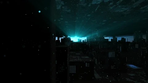 Free Video Stock touring buildings of a futuristic virtual city Live Wallpaper - Free Live Wallpaper