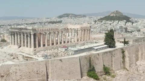 Free Video Stock tourist ruins of ancient greece aerial shot Live Wallpaper - Free Live Wallpaper