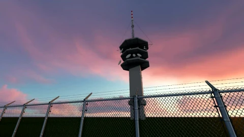 Free Video Stock tower with antennas in a fenced field d render Live Wallpaper - Free Live Wallpaper