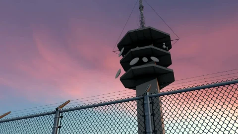 Free Video Stock tower with satellite dishes outside a grate Live Wallpaper - Free Live Wallpaper