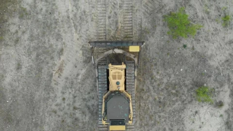 Free Video Stock tracked bulldozer driving on a sandy road Live Wallpaper - Free Live Wallpaper