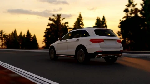 Free Video Stock tracking shot of a suv vehicle in a highway Live Wallpaper - Free Live Wallpaper