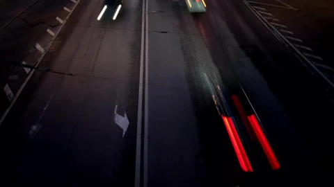 Free Video Stock traffic heading in two directions at night Live Wallpaper - Free Live Wallpaper