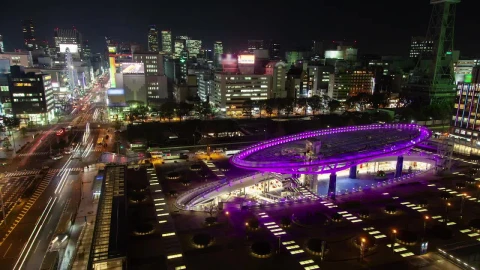 Free Video Stock traffic of a modern and huge city at night Live Wallpaper - Free Live Wallpaper