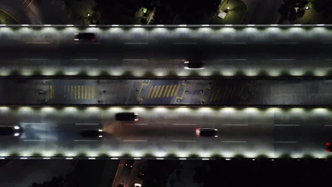 Free Video Stock traffic on a bridge at night Live Wallpaper - Free Live Wallpaper