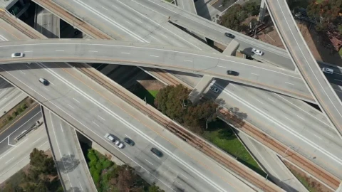 Free Video Stock traffic on avenues and bridges top aerial shot Live Wallpaper - Free Live Wallpaper