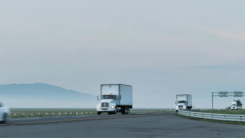 Free Video Stock trailers on a foggy road Live Wallpaper - Free Live Wallpaper