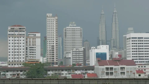 Free Video Stock train heading across the city in kuala lumpur Live Wallpaper - Free Live Wallpaper