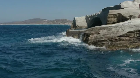 Free Stock Video Waves Hitting A Rocky Cliff In Greece Live Wallpaper - Free Live Wallpaper