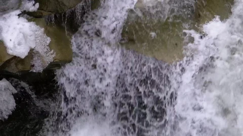 Free Stock Video Water Flowing Through The Rocks In The Winter Live Wallpaper - Free Live Wallpaper
