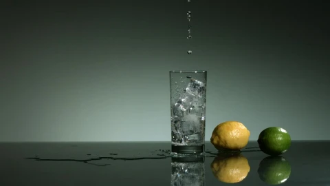 Free Stock Video Water Falling Into A Glass With Ice Cubes Live Wallpaper - Free Live Wallpaper