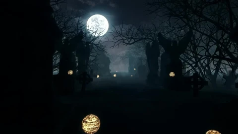 Free Stock Video Walking Through The Graves Of A Creepy Cemetery Live Wallpaper - Free Live Wallpaper