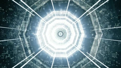 Free Stock Video Virtual Decagon In The Form Of A Futuristic Tunnel Live Wallpaper - Free Live Wallpaper