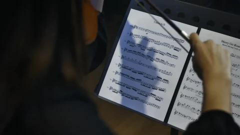 Free Stock Video Violinist Plays Following The Notes On A Sheet Music Live Wallpaper - Free Live Wallpaper