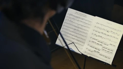 Free Stock Video Violinist Playing In A Studio Following A Score Live Wallpaper - Free Live Wallpaper