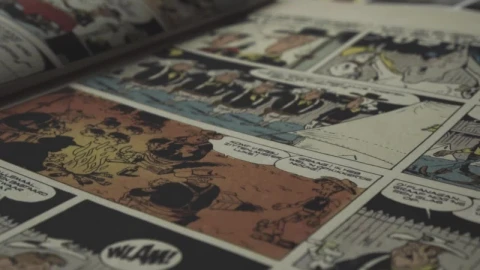 Free Stock Video Vintage Comic Book Open In A Table Live Wallpaper - Free Live Wallpaper