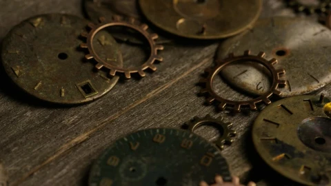 Free Stock Video Vintage Clock Gears On The Table Live Wallpaper - Free Live Wallpaper
