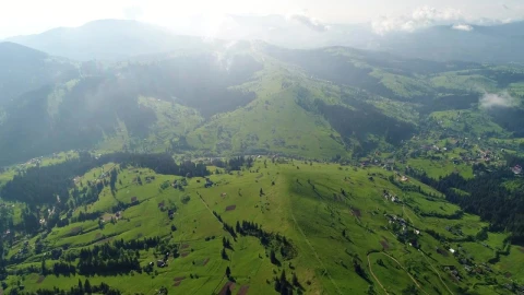 Free Stock Video Village In The Mountains Afar Aerial Shot Live Wallpaper - Free Live Wallpaper