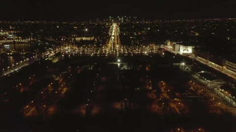 Free Stock Video View Of Paris At Night Aerial Front Shot Live Wallpaper - Free Live Wallpaper