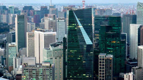 Free Stock Video View Covered By Huge Skyscrapers As Dusk Falls Live Wallpaper - Free Live Wallpaper