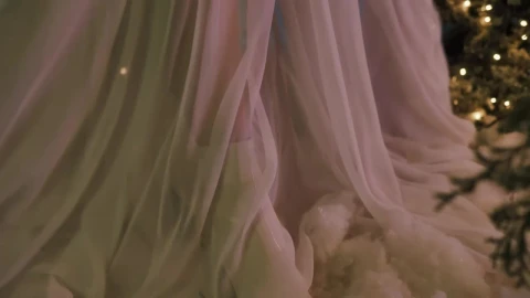 Free Stock Video Veil Of A Girls Dress Among Christmas Trees Live Wallpaper - Free Live Wallpaper
