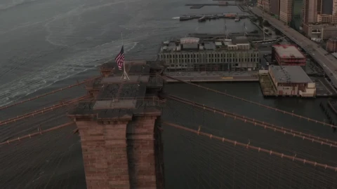 Free Stock Video Usa Flag Waving On The Brooklyn Bridge Live Wallpaper - Free Live Wallpaper