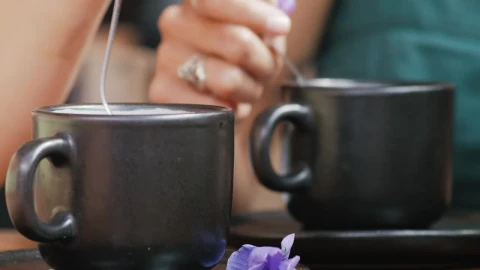 Free Stock Video Two People Moving Coffee In Cup With A Spoon Live Wallpaper - Free Live Wallpaper