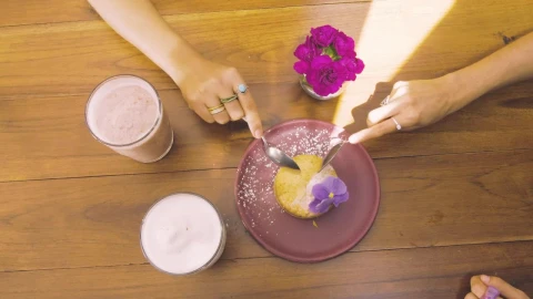 Free Stock Video Two People Having A Dessert On The Table Of A Live Wallpaper - Free Live Wallpaper