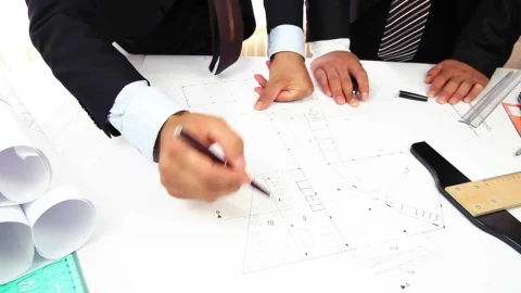 Free Stock Video Two People Discussing An Architectural Blueprint Live Wallpaper - Free Live Wallpaper