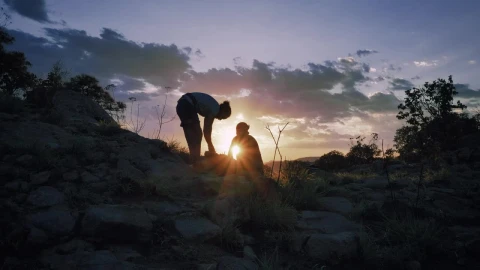 Free Stock Video Two Mountaineers Putting Away Their Things During The Sunset Live Wallpaper - Free Live Wallpaper