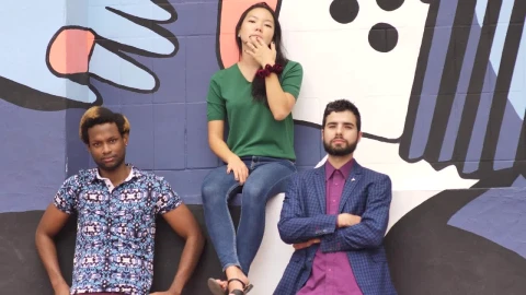 Free Stock Video Two Men And A Woman Looking Serious In Front Of Live Wallpaper - Free Live Wallpaper