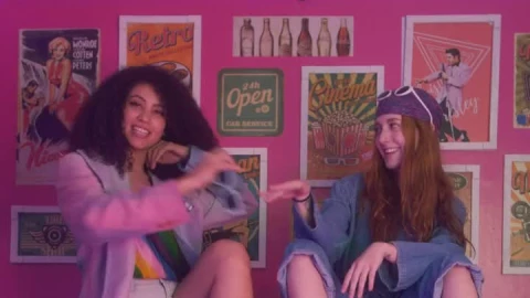 Free Stock Video Two Happily Girls In A Retro Restaurant Hanging Out Live Wallpaper - Free Live Wallpaper