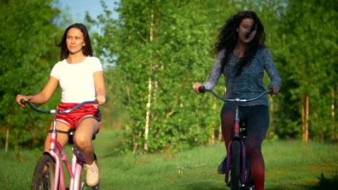 Free Stock Video Two Girls Riding Bikes In Nature Live Wallpaper - Free Live Wallpaper