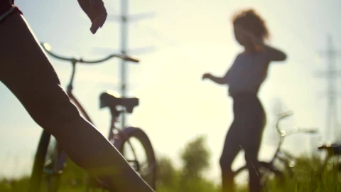Free Stock Video Two Girls Stretching During A Bike Ride Live Wallpaper - Free Live Wallpaper