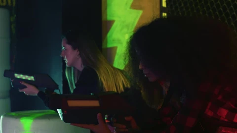Free Stock Video Two Girls Immersed Playing Laser Tag Live Wallpaper - Free Live Wallpaper