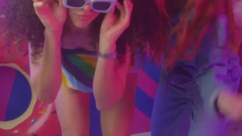 Free Stock Video Two Girls Dancing In A Colorful Spot Live Wallpaper - Free Live Wallpaper