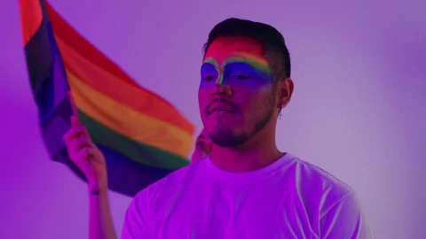 Free Stock Video Two Gay Men Waving The Lgbt Pride Flag Live Wallpaper - Free Live Wallpaper