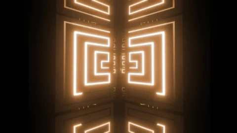 Free Stock Video Tunnel With Neon Light Strokes In Geometric Shapes Live Wallpaper - Free Live Wallpaper